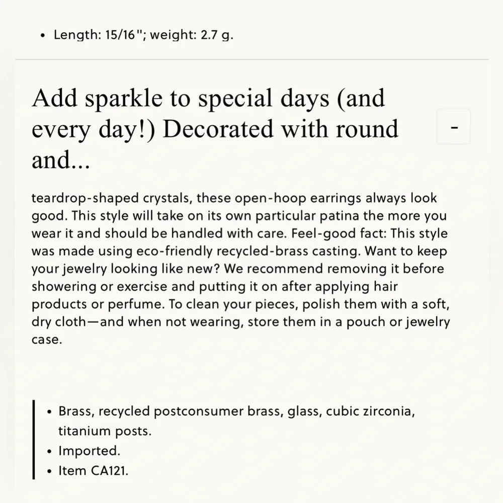 🆕J.Crew Crystal Hoop Earrings - Picture 4 of 16